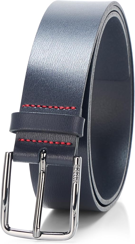 HUGO Men's Thin Buckle Smooth Leather Belt