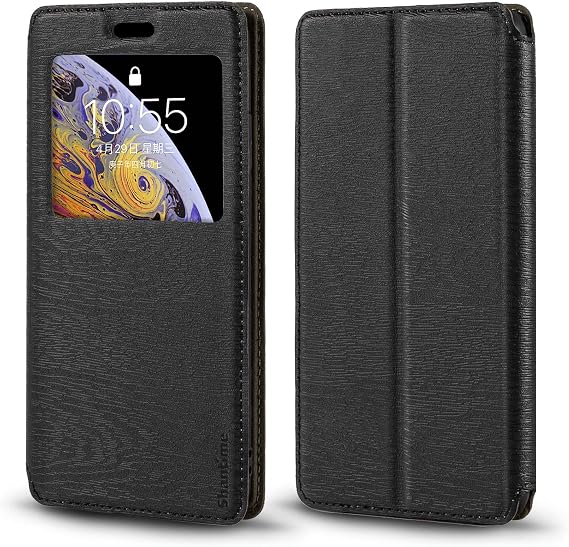Shantime Window Leather Case for Viwoods AiPaper Reader C - Black