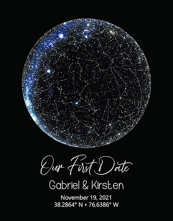 Custom Star Map, Personalized Star Map, Star Constellation, Great Gift, Special Occasion, Engagement Gift, Wedding Gift, Anniversary Gift 6st (8x10" unframed)