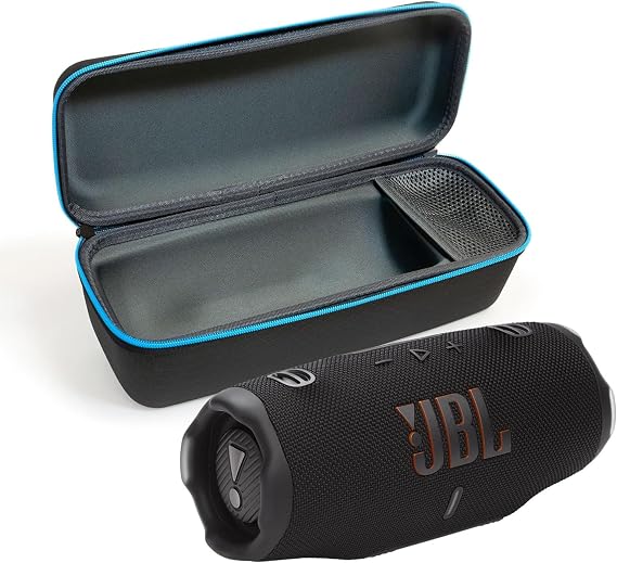 JBL Charge 6 Bluetooth Speaker & divvi! Premium Hard Case Bundle - Black