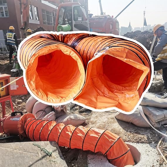 6ft PVC Flexible Ducting Hose for Fan 6" 8" 10" 12" 14" 16" 18" 20" 26" 28" 31", Portable Retractable Exhaust Vent Hose for Ventilation(ID 200mm(7 4/5"))