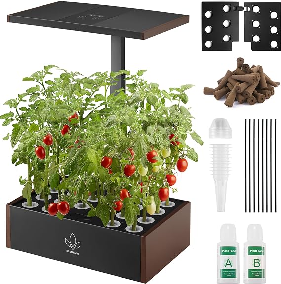 Vita Indoor Hydroponics Growing System Kit, 12/16/20 Pods, 10L Water Tank, Indoor Herb Garden with 5X Faster Growth, Indoor Gardening System with 25" Extendible Rod for Indoor Plants