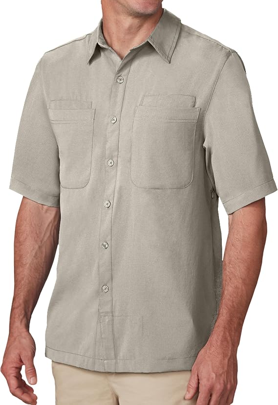 SCOTTeVEST Beachcomber Shirt for Men, 7 Pockets, Short-Sleeve Button-Down | Lightweight Travel Shirt with Versatile Styling, Stealth Storage, Breathable Comfort, and Warm-Weather Wear