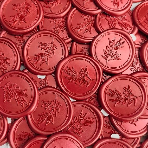 Pollize 50Pcs Wax Seal Stickers, Wedding Invitation Envelope Stickers