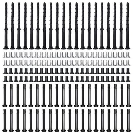 160Pcs PC Computer Case Cooling Fan Mount Screws Set, M5x10 Black and Silver Case Fan Mounting Screws and 65mm Soft Rubber Rivet, Laptops Computer Screw Kit