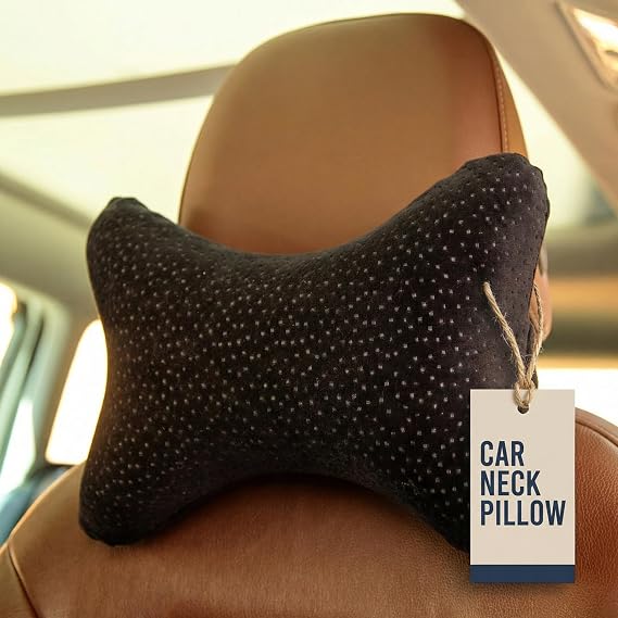 aeris Auto-boyun yastıkları ile ayarlanabilir bant ve taşınabilir çanta – Premium için boyun yastığı Rueckstellschaum, hareket halindeyken, in uçaklar, otobüs, boyamaya kadar – Çıkarılabilir, Waschmaschinenfester Siyah Plueschbezug lüks Velours