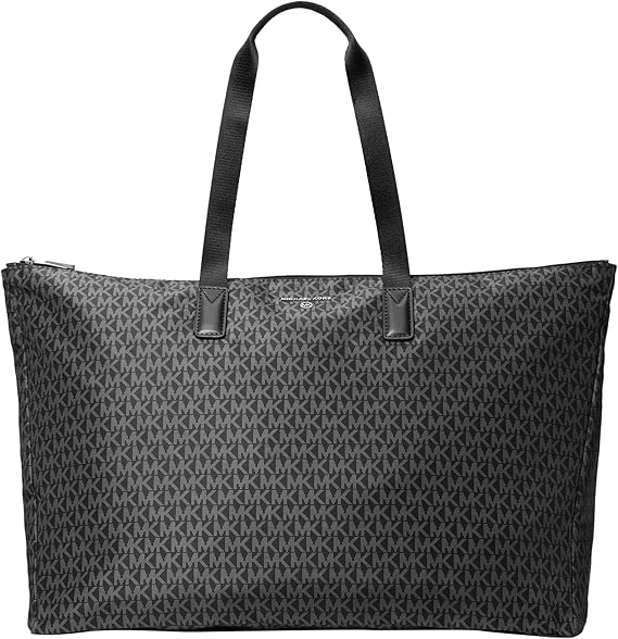 Michael Kors Jet Set Travel Large Packable Tote Bag, Black Signature, One Size