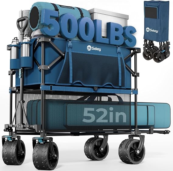 Sekey 400L Double-Decker Wagon, 500 lb Capacity, 50 in Extender