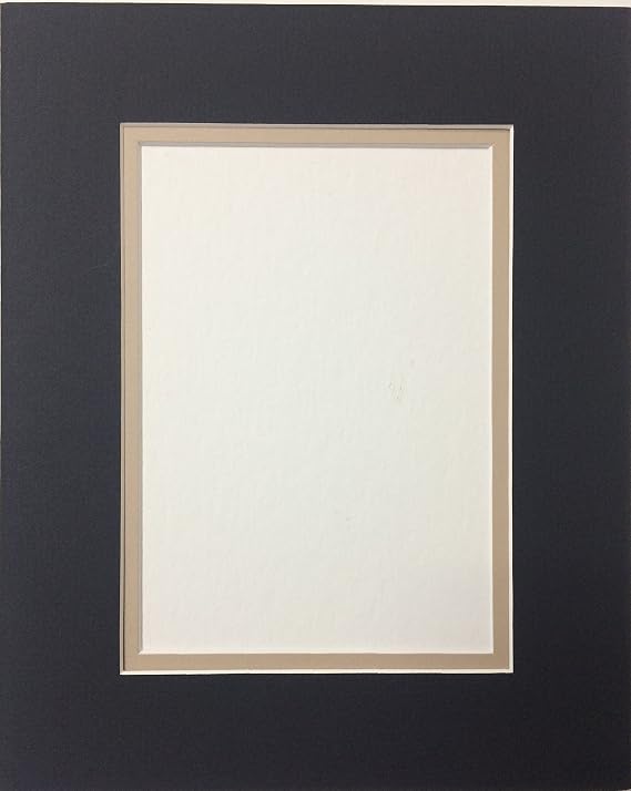 24x36 Black and Tan Double Picture Mats with White Core, for 20x30 Pictures