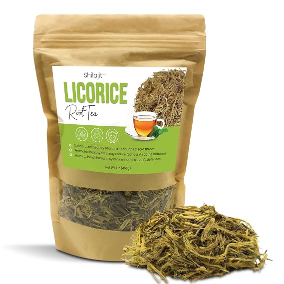 Shilajit ++ Luscious Licorice Herbal Tea 1lb |Sweet Flavor |Loose Cut & Sifted Dried Licorice Root | Dried Licorice Root for Tea and Flavouring Dishes