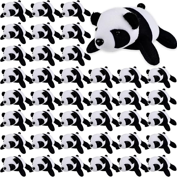 40 Pcs Mini Panda Stuffed Animal Gift Bulk 4 Inch Stuffed Animal Panda Jungle Safari Easter Party Favors for Gifts Classroom Rewards