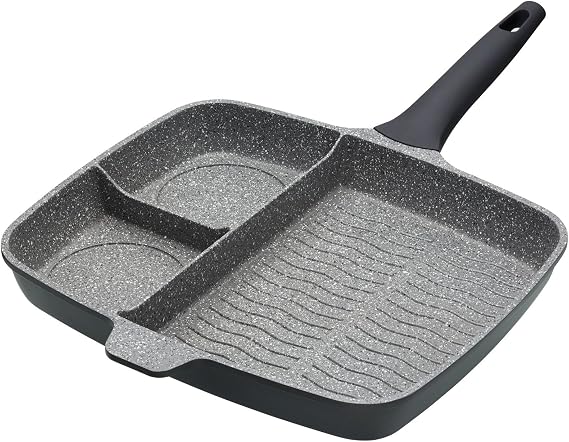MasterClass Cast Aluminium Induction-Safe Non-Stick All-in-One Frying Pan, 32 cm (12.5"), Grey