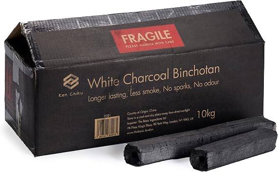Emma Basic - White Charcoal Binchotan 10Kg | Konro Grill Charcoal | Smoke- Free | Odour-Free | Longer Burning