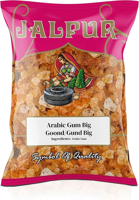 JALPUR MILLERS Pure Edible Arabic Gum 500g – Natural Acacia Gum, Food Grade, Used as a Stabilizer, Emulsifier, and Thickener in Cooking & Baking, Fresh & Premium - Herbal Remedies