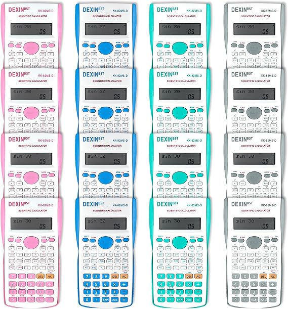 16 Pack 2 Line Multicolor Engineering Scientific Calculator Basic Structure Multifunctional Large Display Pocket Calculator Perfect for Office School Teachers Students Finance Math
