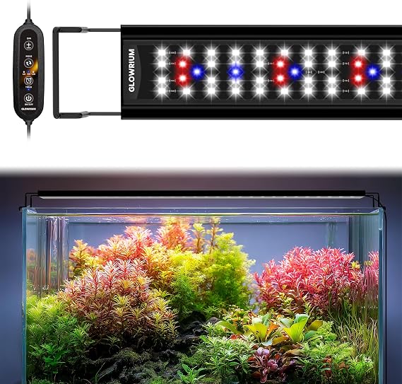 GLOWRIUM Full Spectrum Freshwater Aquarium Light, Fish Tank Light (36-41in | LED Fish Tank Light with Auto Timer, Freshwater Planted Aquarium Grow Lights, Brightness Adjustable, Daylight/Moonlight Mode