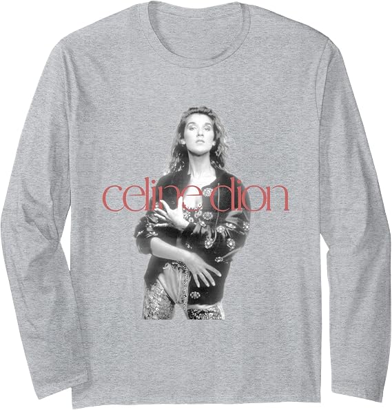 Official Celine Dion Red Logo Photo Long Sleeve T-Shirt