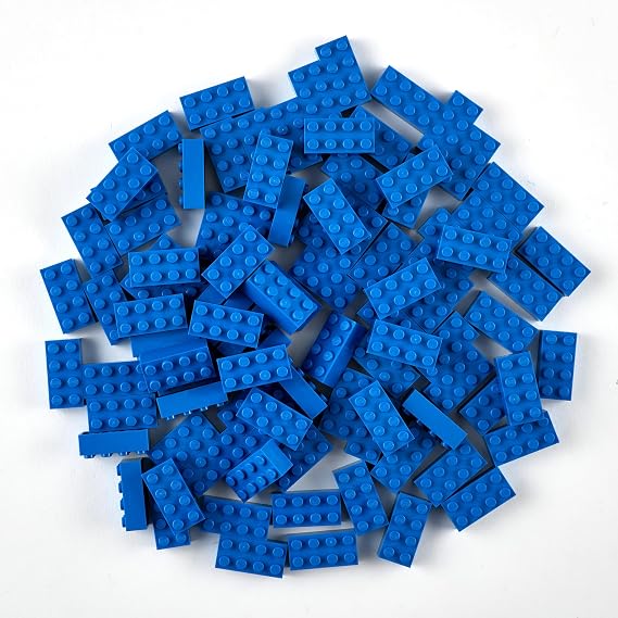 Strictly Briks 2x4 Classic Bricks Building Set - Versatile Set for Age 3+ Building Toy & Learning Toy Play Kit - Compatible with Lego & Other Brick Brands - 96 Pieces, Blue