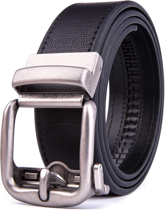 Fabio Valenti Men's Genuine Leather Ratchet Dress Belt-Adjustiable Buckle | Adjustiable Sizes,Trim to Fit,Handmade,Casual Every Day,Men Gift