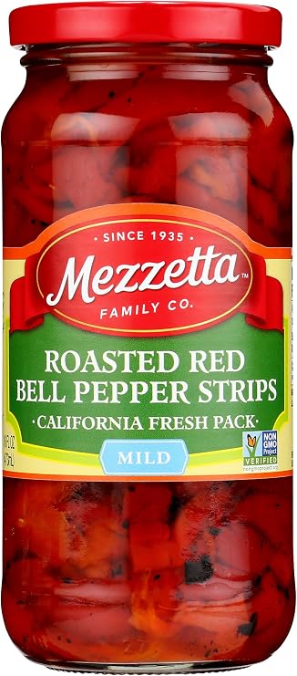 Mezzetta Mild Roasted Red Bell Pepper Strips 473ml (Pack of 2)
