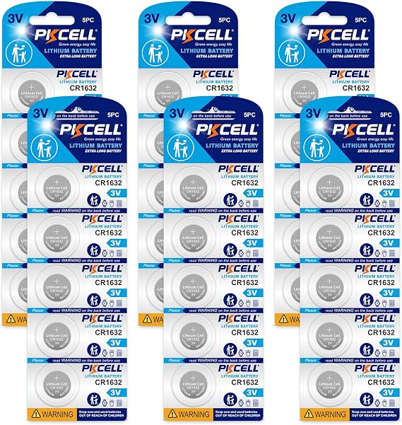 PKCELL CR1632 Lithium Battery 3V 1632 Batteries (30-Count (Pack of 1))