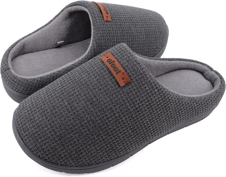 ofoot Comfortable and Supportive Women's Home Slippers with Memory Foam,Terry Cloth Lining Non-Slip TPR Outsole