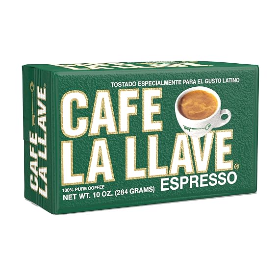 Cafe La Llave Dark Roast Ground Espresso Coffee, 10 oz Bricks Bold Cuban-Style Blend, Moka Pot, Espresso, Drip Strong Rich Flavor