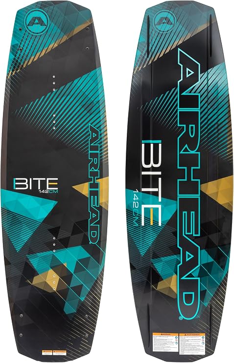 Airhead BITE Wakeboard 52" (132cm) Wide-Body Design for Beginner to Intermediate Skiers Extra-Wide Tips, Fiberglass Fins, Durable Molded Construction Bindings Sold Separately