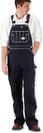 Round House Mens Classic Overalls Blue 36W x 34L