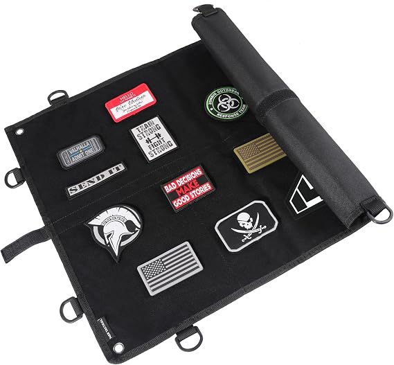 Patch Display Board | Patch Panel Board for Patches, Collection Patch Holder | Patch Wall Display Hook and Loop Panel | Morale Patch Board, Military Patch Display (Black)