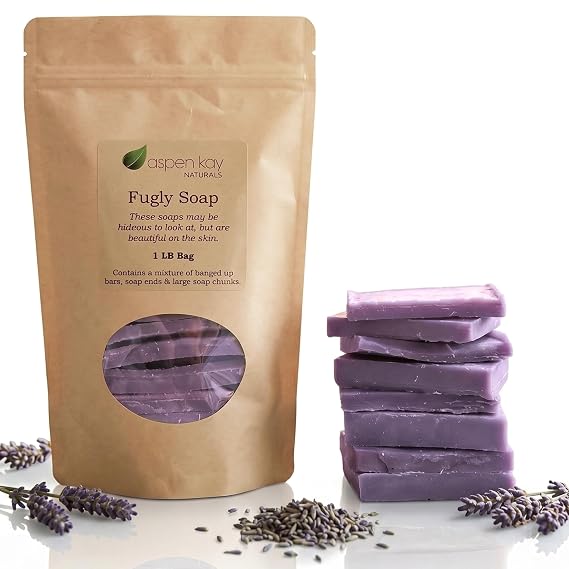 Fugly Soap Bag, Lavender & Goats Milk Soap Ends & Dented Bars, 1 lb