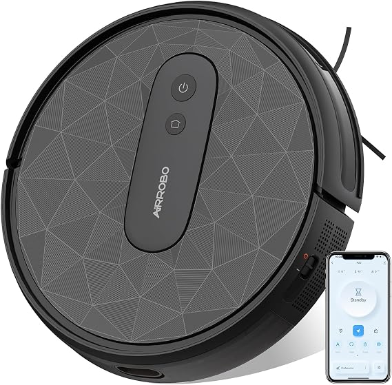 AIRROBO Robot Vacuum Cleaner, 2800Pa Suction, Smart Navigation, APP & Remote Control,120-Min Runtime, Anti-Collision & Anti-Drop, for Hard Floors & Carpets