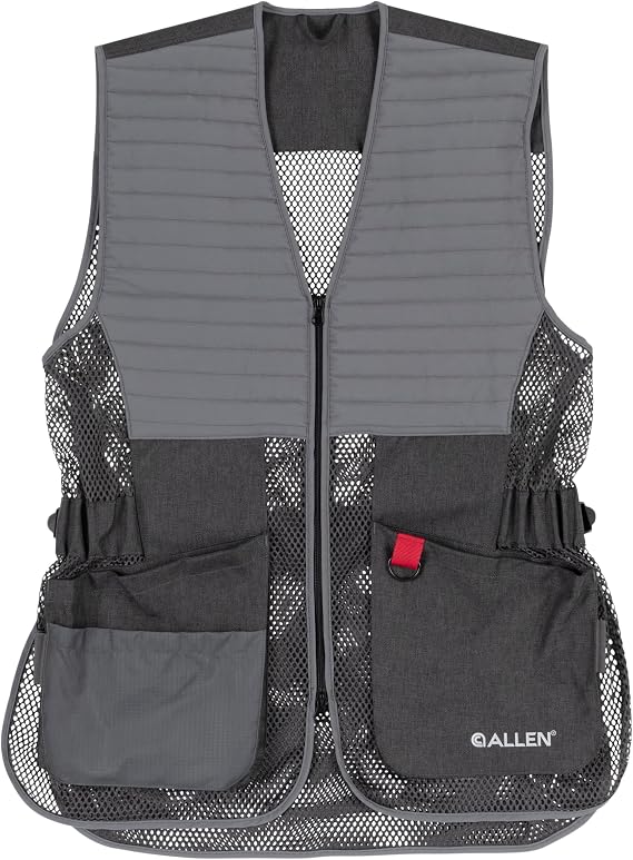 Allen Company Men's Competitor Shooting Vest Mesh Vest with Moveable Shoulder Pad, Deep Pockets & Side Straps