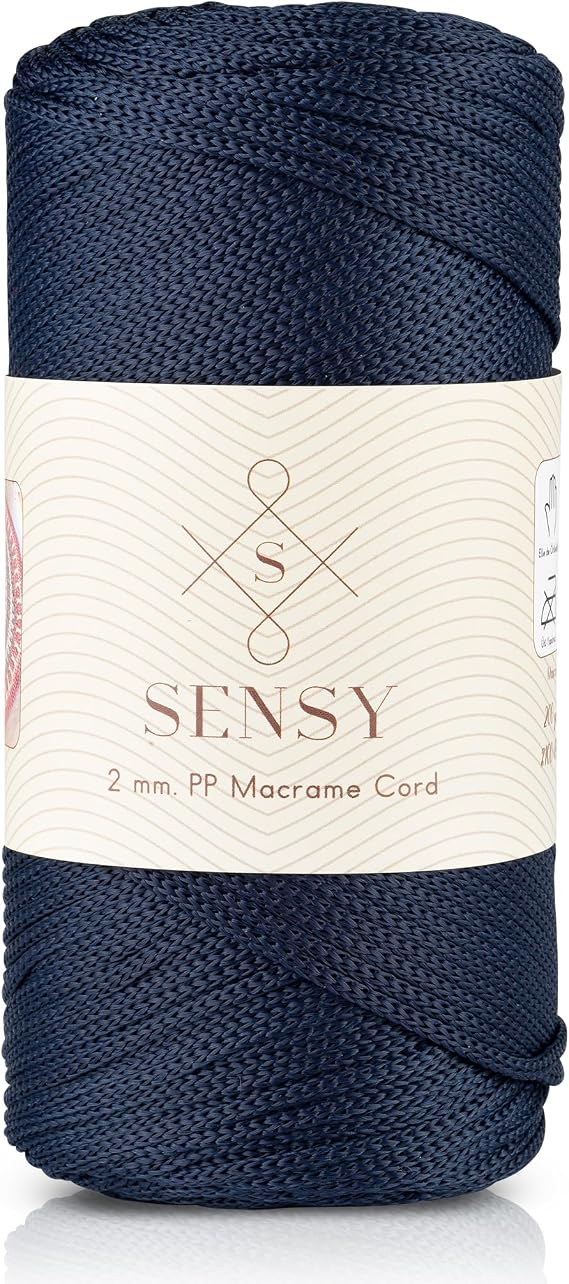 2 Mm - 200 gr Polyester Makrome Ipi Lacivert 230 M Polyester Makrome Ip Supla Ip Ve Çanta Ipliği