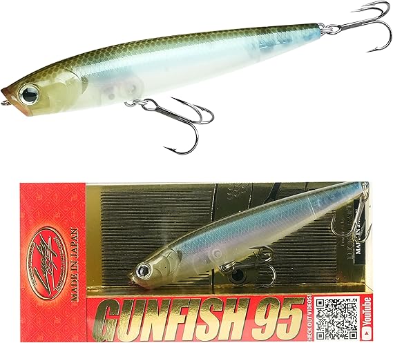 LUCKY CRAFT Gunfish 95NF Top Water Bass Fishing Lures, 4 Floating Lure with Cupped Mouth, Freshwater Trout and Bass Lures Fishing Gear, Accessories for Tackle Box
