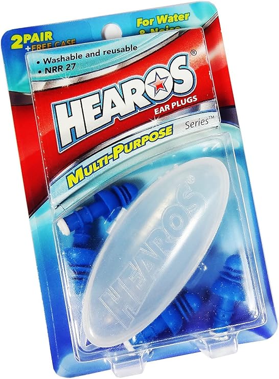 Hearos Multi-Purpose Reusable Silicone Ear Plugs Includes Free Case, 2 Pair (Pack of 3)