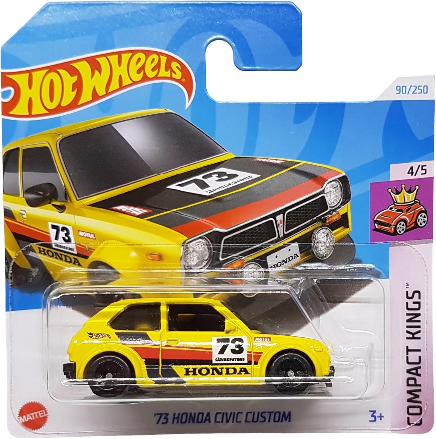 Hot Wheels - ´73 Honda Civic Custom - Compact Kings 45 - HTC19 - Short Card - Motul - Bridgestone - Mattel 2024-1:64