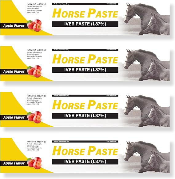 4 Pack (6.08g Each) 1.87% Apple Flavored Oral for Horses