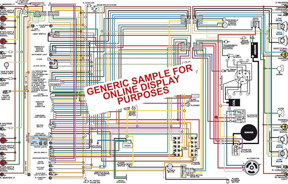 Full Color Laminated Wiring Diagram FITS 1968 Pontiac Firebird Large 11" X 17" Size (all models)