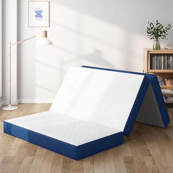 Trifold Mattress Queen 6 Inch, Foldable Gel Memory Foam Mattress