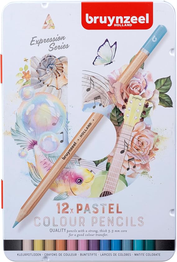 Bruynzeel Expression Colour Pencils 12-Piece Set in Tin, Pastel