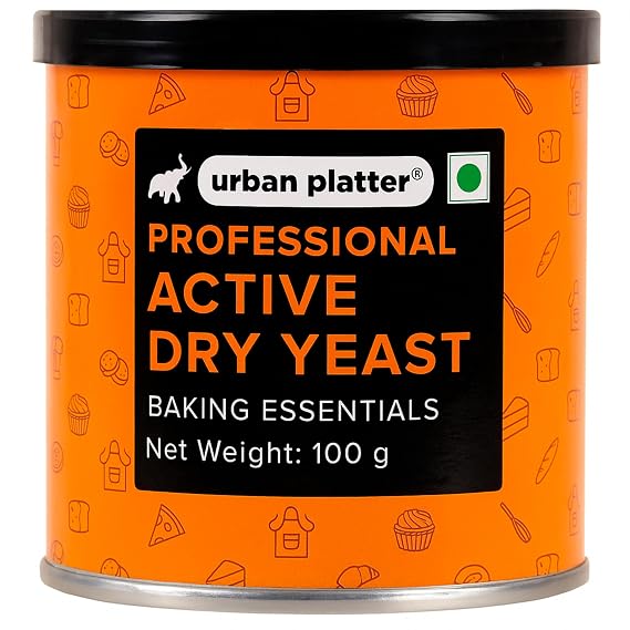 Urban Platter Active Dry Yeast | 3.53 Oz (100g) | Fast Rising Yeast for Baking Bread, Pizza, Cakes & Dough | Professional Grade & Gluten Free | No Preservatives | Ideal for Home & Commercial Use