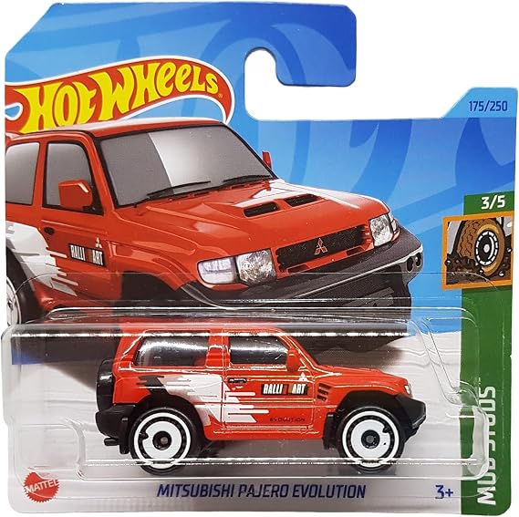 Hot Wheels - Mitsubishi Bajero Evolution - Mud Studs 3/5 - HKG47 - Short Card - Rally Art - red - Mattel 2023
