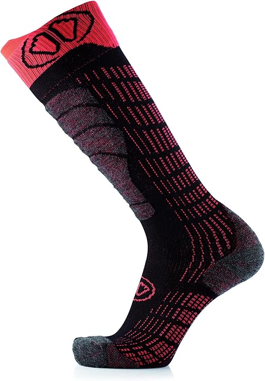 Sidas Unisex Sweat-wicking Fall/Winter Warm Soft Merino Wool Knee-length Ski Comfort Socks for Skiing