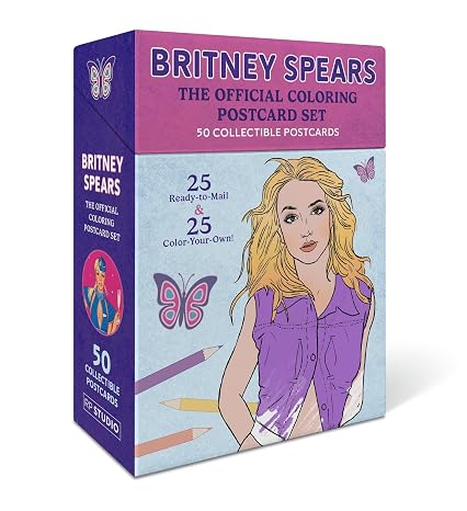 Britney Spears: The Official Coloring Postcard Set: 50 Collectible Postcards (25 Ready-to-Mail + 25 Color-Your-Own!)