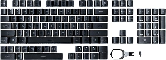 ASUS ROG PBT Çift Kalıplı Tuş Başlığı Seti, ROG RX Optik Mekanik Anahtarlar için, Siyah, 123 Tuş, Tuş Çektirmesi Dahil