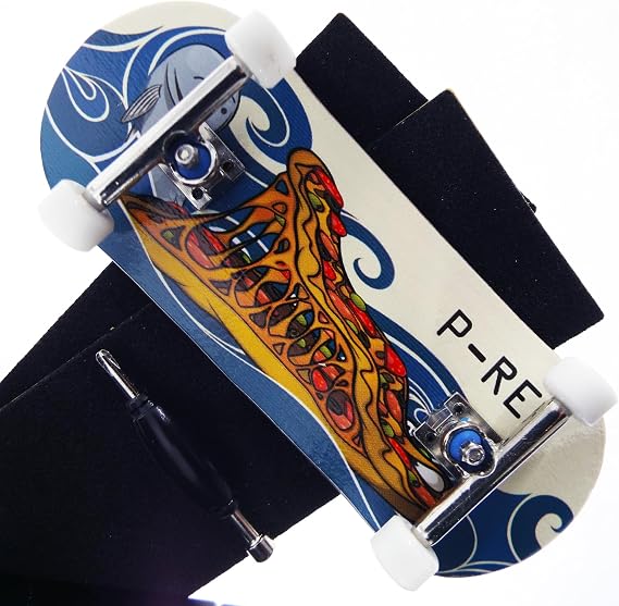 P-REP V2 Pro Performance Complete Wooden Fingerboard kit with Urethane Wheels and Bushings 34mm - Eater Pizza