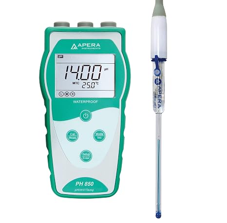 Apera Instruments Value Series PH850-MS Portable pH Meter Kit for Small Samples and Test Tubes