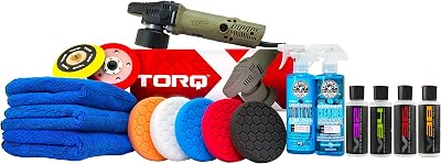 Chemical Guys BUF_209XMAX TORQX Random Orbital Polisher Kit with Towels, Pads, Pad Cleaner & Conditioner, Polishes & Compounds - 16 Items