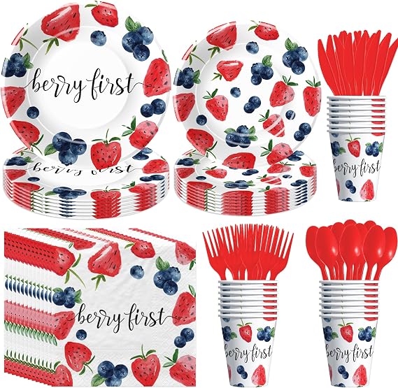 Berry First Birthday Plates and Napkins Party Supplies Decorations